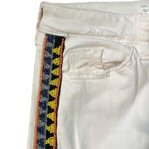 White Jeans with Beaded Side Detail